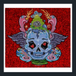 'Rock n' Roll Lobotomy' art print- (Pop surreal) Poster<br><div class="desc">Grosser,  vollfarbiger Kunstposterdruck meines Gemäldes "Rock n" Roll Lobotomy". Hochwertige Druckqualität und gerahmt. Tattoo deine Mauern heute!</div>