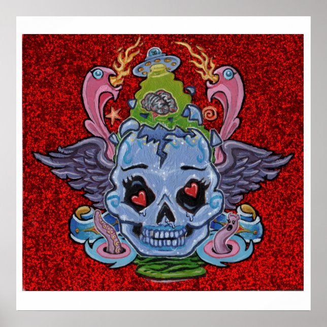 'Rock n' Roll Lobotomy' art print- (Pop surreal) Poster (Vorne)