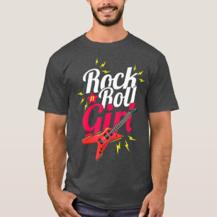 Rock N Roll Mädchen Gitarristin Bassistin Musikeri T-Shirt