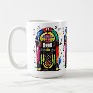 Rock N Roll Musikbox Farbige Retro-Kunst Kaffeetasse