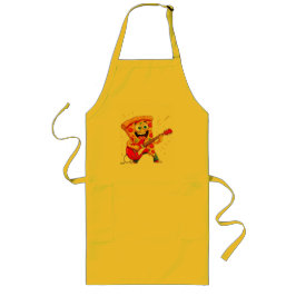 **Rock ’n’ Roll Pizza – Funny Guitar-Playing Slice Lange Schürze