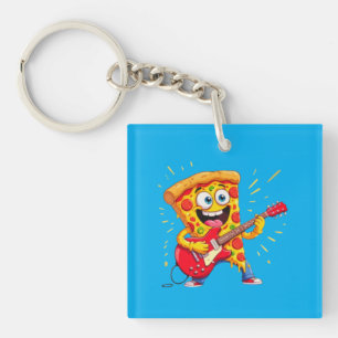 **Rock ’n’ Roll Pizza – Lustige Gitarre spielende Schlüsselanhänger