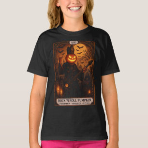 Rock 'N Roll Pumpkin Tarot Card Youth T - Shirt
