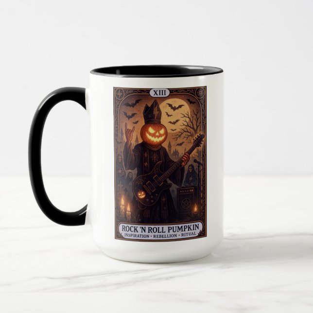 Rock ’N Roll Pumpkin Tasse - Gothic Tarot Card (Links)