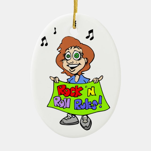 ROCK 'N ROLL REGELN KERAMIK ORNAMENT (Vorne)