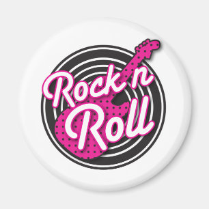 Rock N Roll Rockabilly-Schallplattendesign Magnet