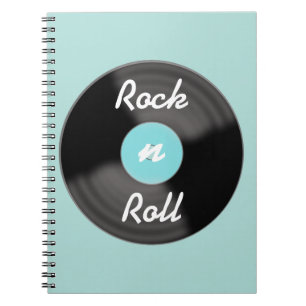 Rock N Roll Schallplatten Notizbuch Notizblock