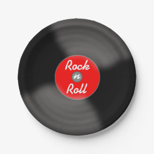Rock N Roll Schallplatten-Papierteller Pappteller