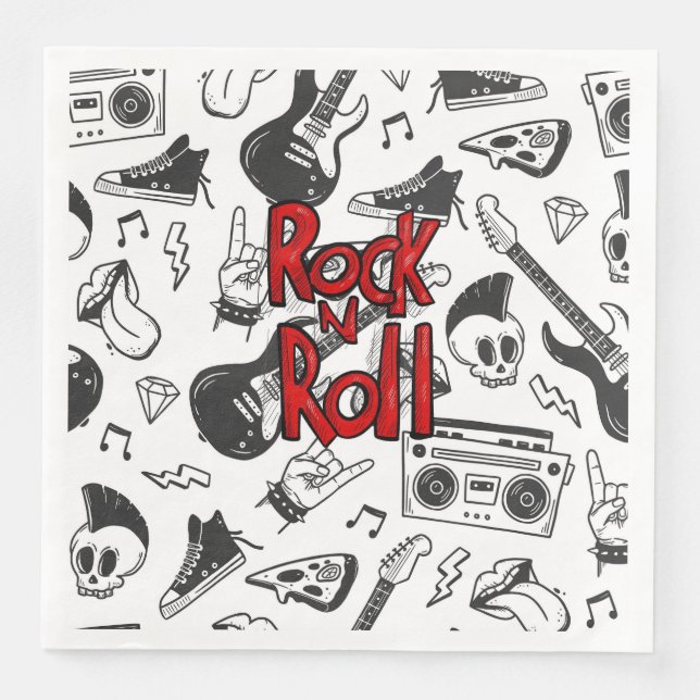Rock N Roll Serviette (Vorderseite)