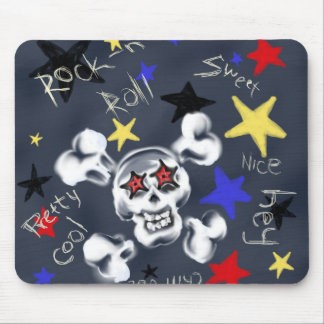 Rock-N-Roll Skull 1980er-Fahnensatz Mousepad
