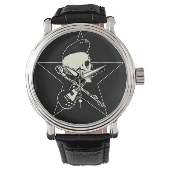 Rock-n-Roll Skull Armbanduhr (Vorderseite)