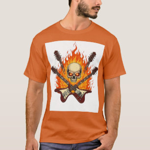 "Rock 'n' Roll Skull & Guitar T - Shirt - Symbol
