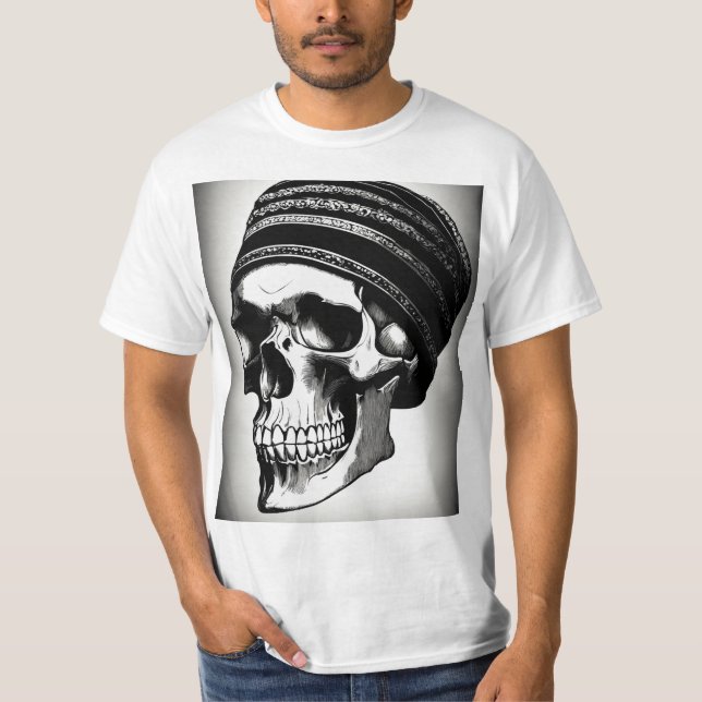 Rock 'n Roll Skull Tattoo T - Shirt (Vorderseite)