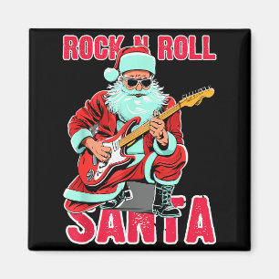 Rock N Roll Weihnachtsmann spielt Gitarre Weihnach Magnet