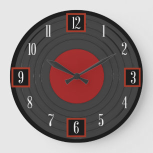 Rock N Roll with Numerals Große Wanduhr