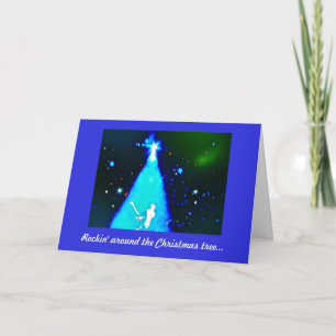 Rock n Rollenmusik-Weihnachtskarte Feiertagskarte