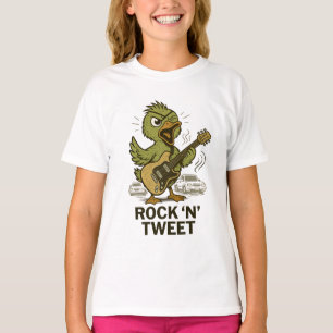 "Rock 'n' Tweet" - The Rockstar Bird T-Shirt