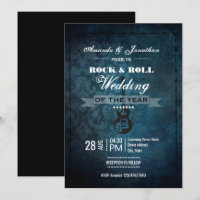 Rock n'Roll Retro Vintage Wedding Invitation