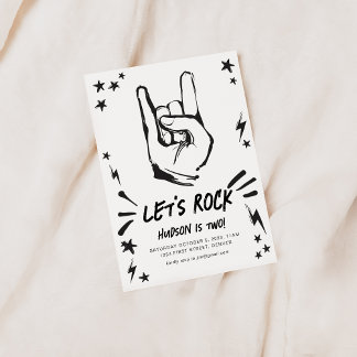 Rock n'Roll Thème Anniversaire Invitation