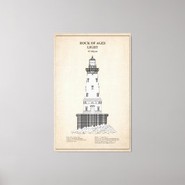 Rock of Ages Lighthouse - Michigan - SBD Leinwanddruck