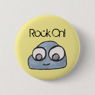 Rock On! Baby Rock Illustration Button