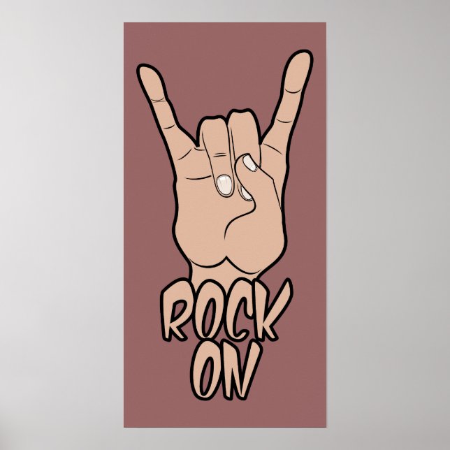 ROCK ON custom color poster (Vorne)