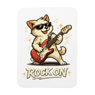 Rock On Gitarre Hund Lustige Rockmusik Magnet