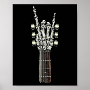 Rock on Guitar Neck - mit einem süßen Rock und Rol Poster