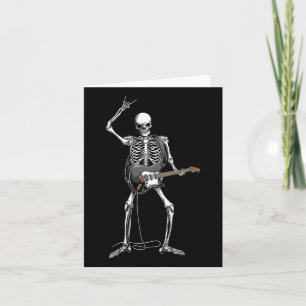 Rock on Halloween Skeleton Gitarrist Rock and Roll Karte