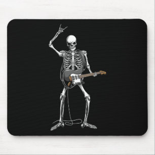 Rock on Halloween Skeleton Gitarrist Rock and Roll Mousepad