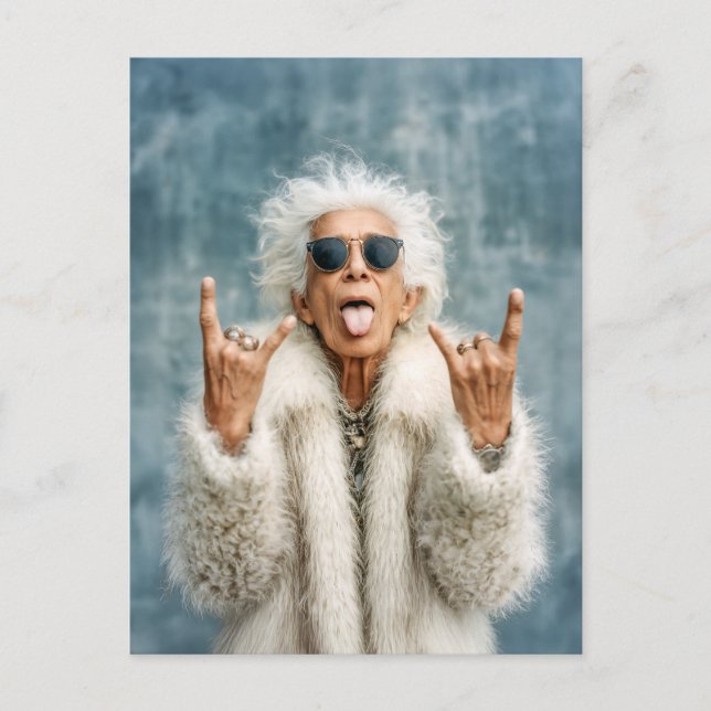 Rock On in Style Postkarte (Vorderseite)