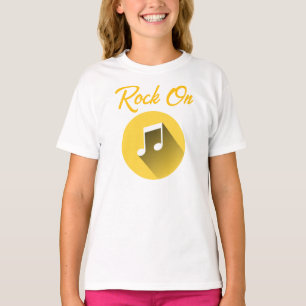 Rock On jaune et blanc Music Mashup T-Shirt