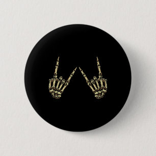 Rock on Rock and Roll Skeleton Hands - für Konzert Button