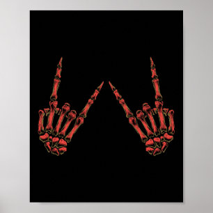 Rock on Rock and Roll Skeleton Hands - für Konzert Poster