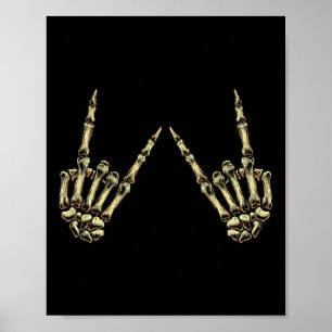 Rock on Rock and Roll Skeleton Hands - für Konzert Poster