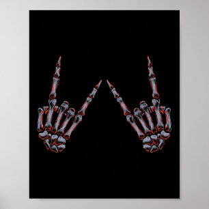 Rock on Rock and Roll Skeleton Hands - für Konzert Poster
