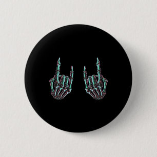 Rock On Rock Star Skeleton Hands - Concert Band Gr Button