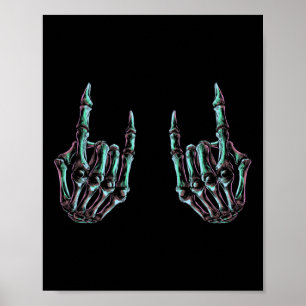 Rock On Rock Star Skeleton Hands - Konzert Bynd Gr Poster