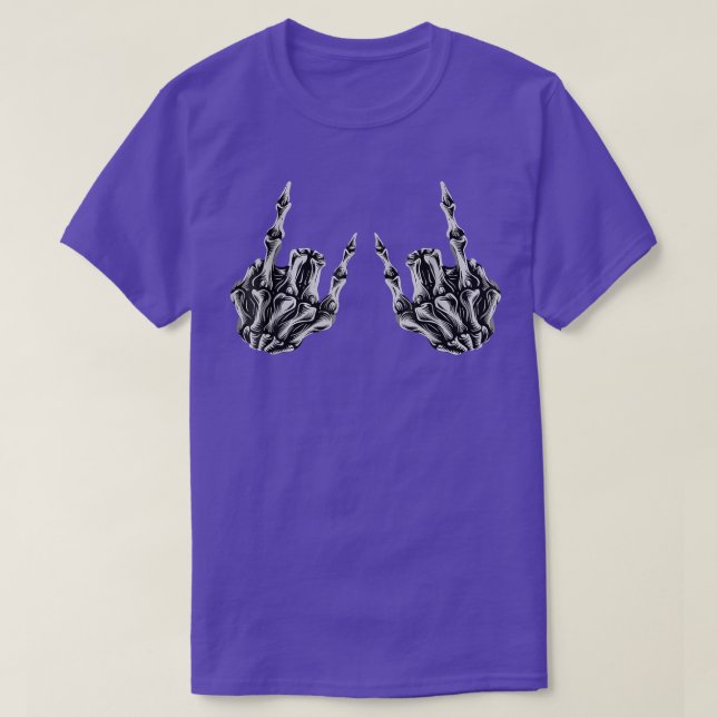 Rock On Rock Star Skeleton Hands Kostüm Funny Hal T-Shirt (Design vorne)