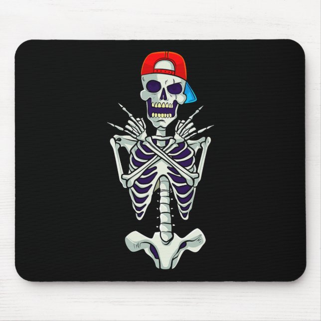 Rock on Rocker Skeleton Hands Kostüm Funny Hallow Mousepad (Vorne)