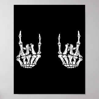 Rock On Rockstar Skeletthände Rocker Lustig Poster