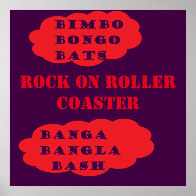 Rock on Roller Untersetzer Pop Rot lila Poster (Vorne)