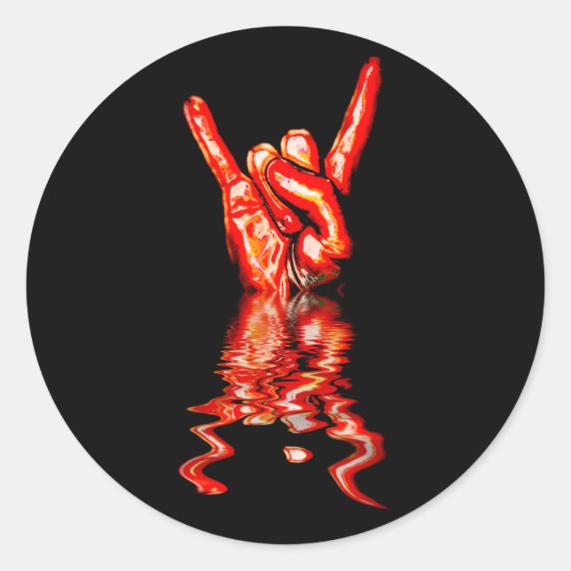 Rock On! Runder Aufkleber (Vorderseite)