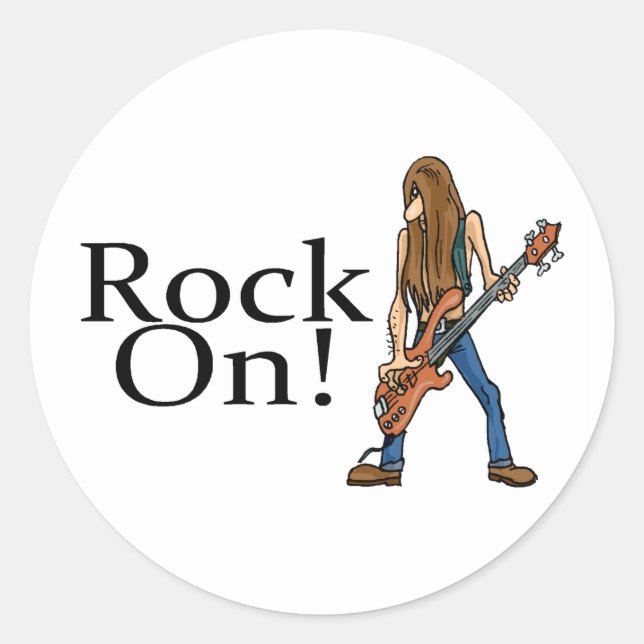 Rock On Runder Aufkleber (Vorderseite)