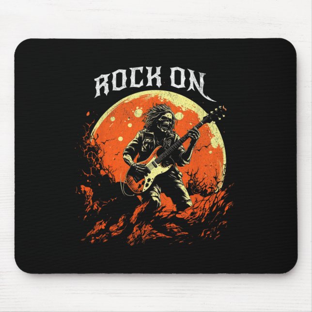 Rock on Skeleton Gitarrenrock und Roll Hall Mousepad (Vorne)