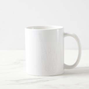 Rock on Skeleton Hand Sign - Minimalistisches Hall Kaffeetasse