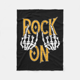 Rock on Skeleton Hands Rock and Roll Metal Konzert Fleecedecke