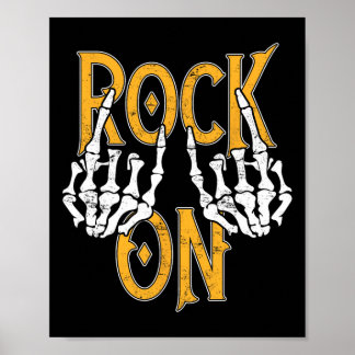 Rock on Skeleton Hands Rock and Roll Metal Konzert Poster