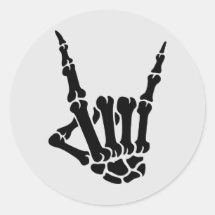 Rock on Skelett Hand Sticker