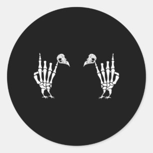 Rock on Skelett Hand Truthahn Halloween Lustig Runder Aufkleber